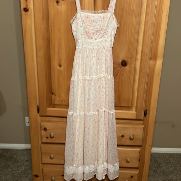 Vintage 70’s Gunne Sax Pink & White Floral Prairie Dress XXS - Picture 8 of 15